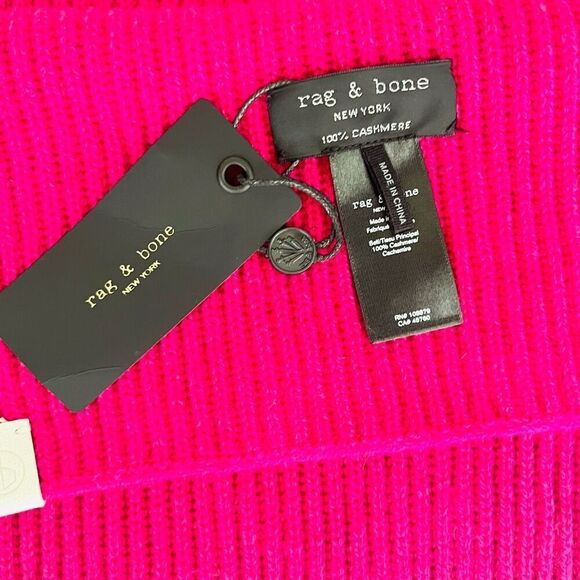 RAG & BONE Addie Cashmere Scarf Wrap, 100% Cashmere, Cozy Warm, Plum, NWT - Picture 4 of 11